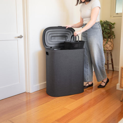 90L Dual Compartment Laundry Hamper