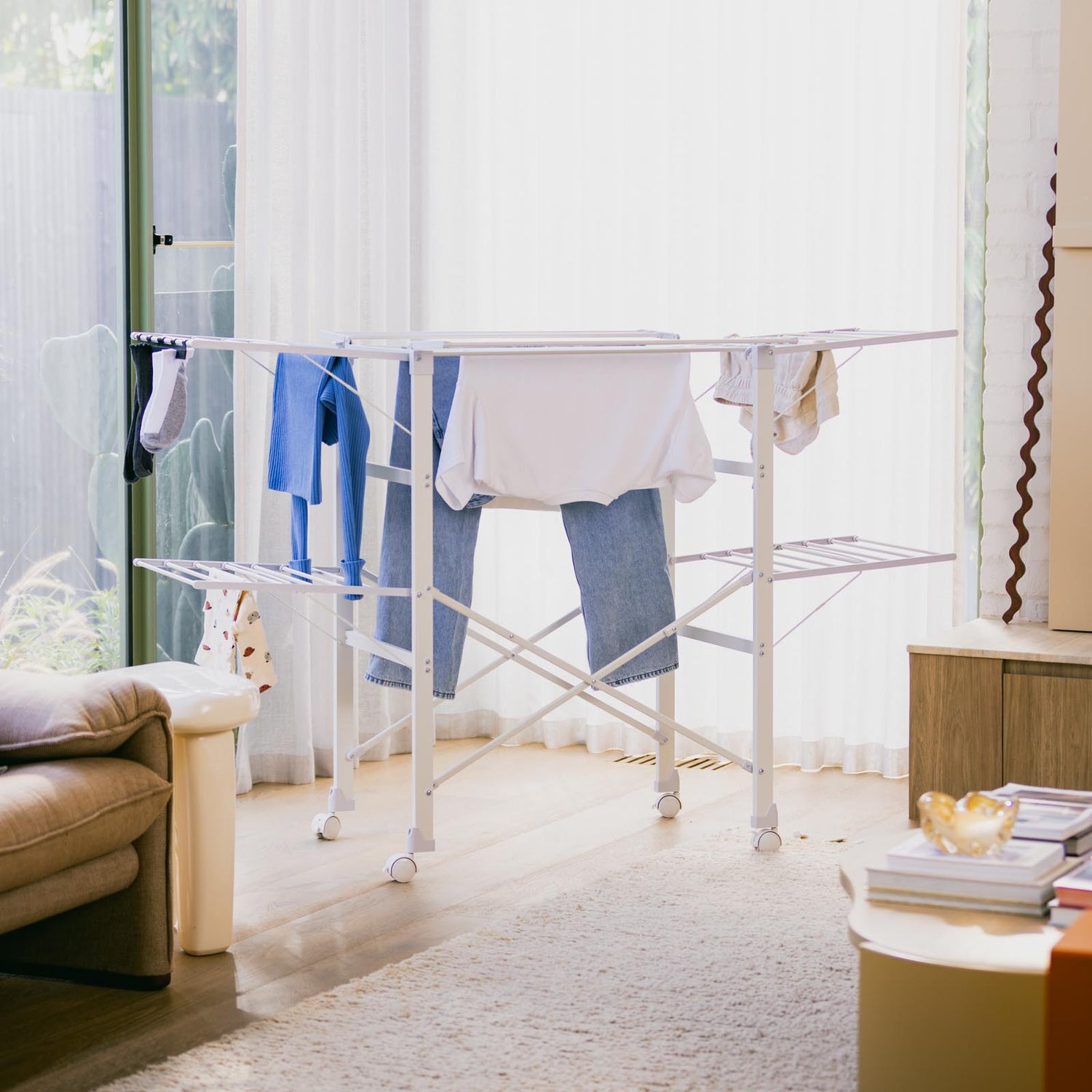 26m 2 Tier Winged Clothes Airer