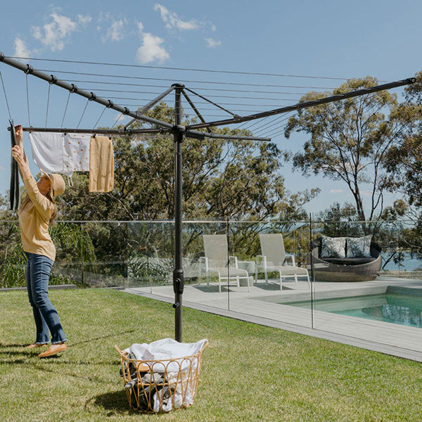 Cloth Line Base 6-Line Retractable Clothesline | Wall-Mounted – Hills Home